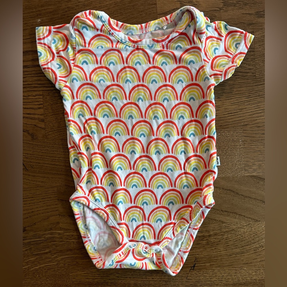 Little Sleepies rainbow short sleeve bodysuit
